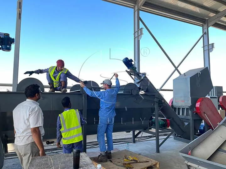 Installation of plastic recycling washing machine