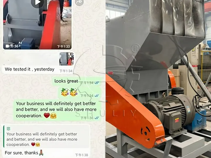 Feedback zur Recycling-Brechermaschine von Kunden in Tansania