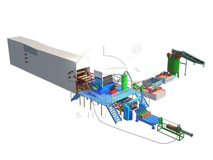 3D design of egg tray manufacturing plant