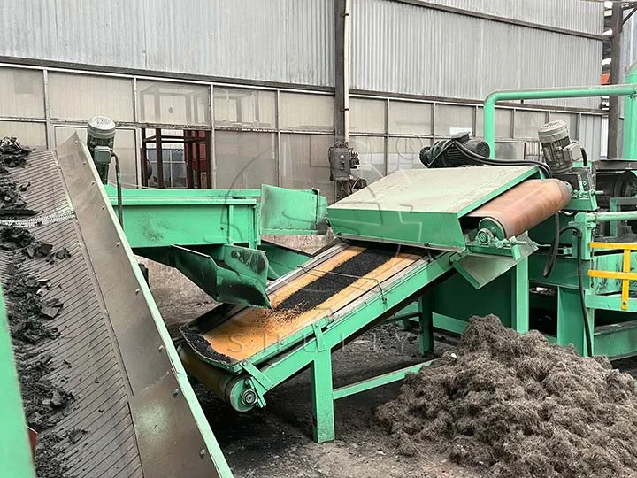 Sistem penggilingan dan penyaringan karet